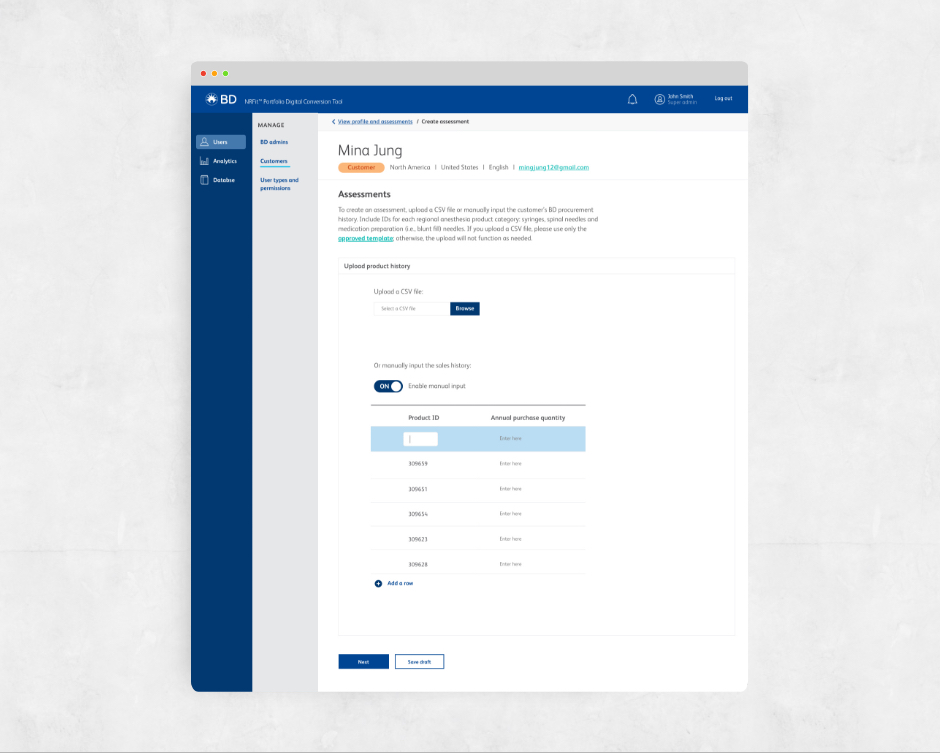 BD UX example